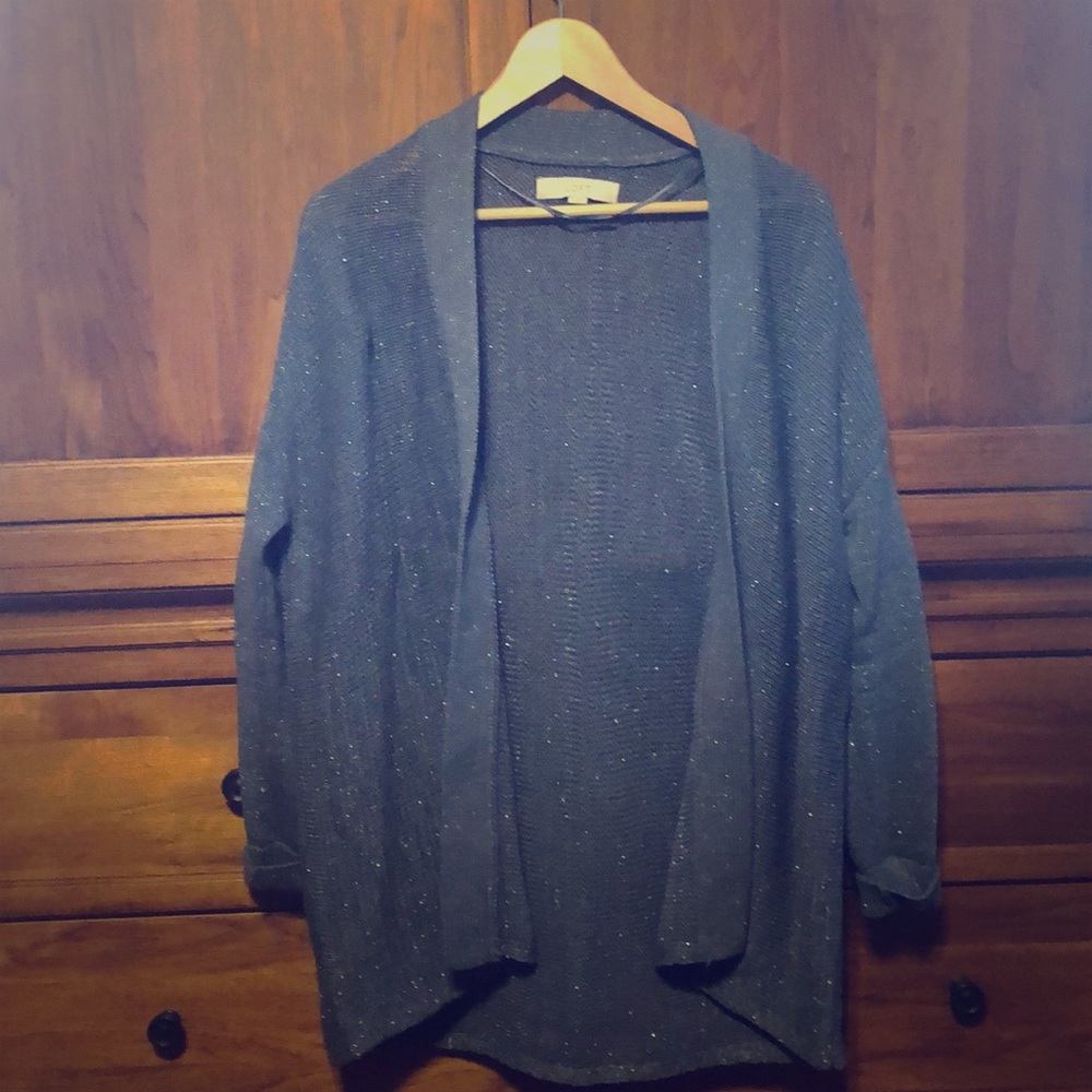 NEVER WORN Loft Blue and Silver Cardigan